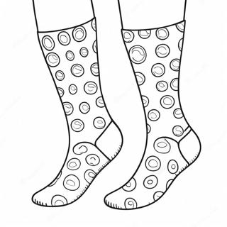 Halaman Mewarnai Kaos Kaki Polka Dot 118808-53912