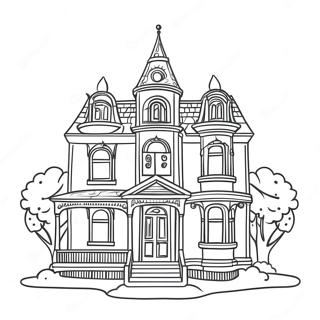 Halaman Mewarnai Rumah Victoria Yang Menawan 118858-53947