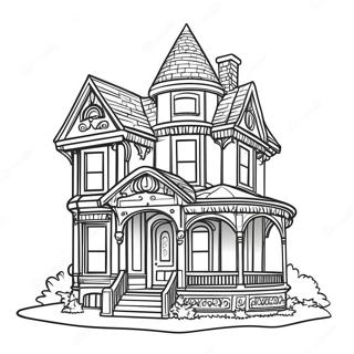 Halaman Mewarnai Rumah Victoria Yang Menawan 118858-53948