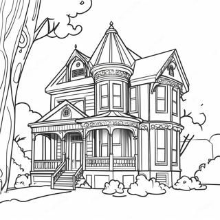 Halaman Mewarnai Rumah Victoria Yang Berwarna Warni 118861 53957