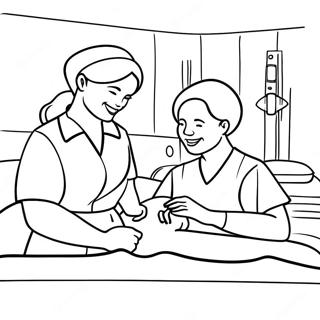 Halaman Mewarnai Perawat Superhero Membantu Pasien 118962 54030