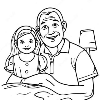 Halaman Mewarnai Ayah Dan Putri Yang Kreatif 119066-54118