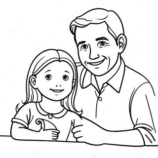 Ayah Dan Putri Halaman Mewarnai