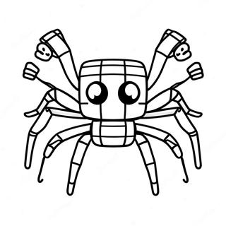Spider Minecraft Halaman Mewarnai