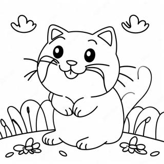 Halaman Mewarnai Poppy Playtime Kucing Tidur Yang Bahagia 119400 54377