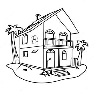Gambar Mewarnai Rumah Pantai Yang Cerah 119630-54549