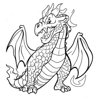 Gambar Mewarnai Naga Api Marah Yang Menghembuskan Api 119657-54579