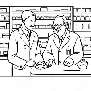 Halaman Mewarnai Apoteker Ramah Membantu Pasien 120146-54955