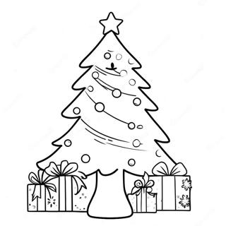 Halaman Mewarnai Pohon Natal Dengan Ornamen 120402-55157