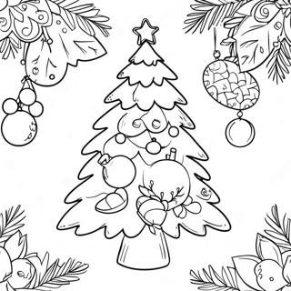 Halaman Mewarnai Pohon Natal Dengan Ornamen 120402-55160