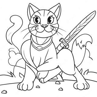 Halaman Mewarnai Kucing Pejuang Garang Dalam Pertempuran 120477-55212