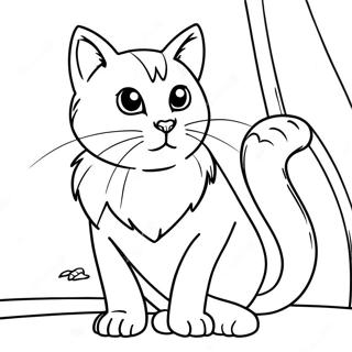 Halaman Mewarnai Kucing Pejuang Licik Dalam Bayangan 120480-55224
