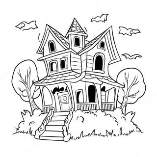 Halaman Mewarnai Rumah Monster Berhantu 120580-55293