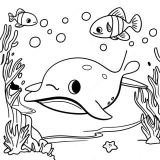 Halaman Mewarnai Ikan Pari Kartun Di Terumbu Karang 120736-55421