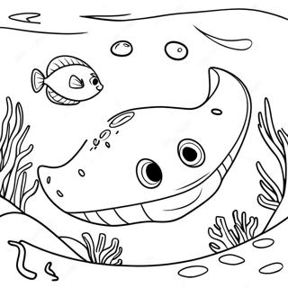 Halaman Mewarnai Ikan Pari Kartun Di Terumbu Karang 120736-55424