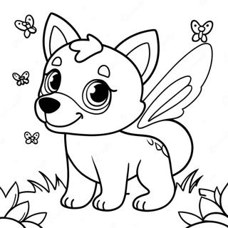 Halaman Mewarnai Anak Serigala Menggemaskan Dengan Sayap Kupu Kupu 120941 55583