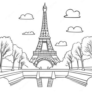 Halaman Mewarnai Menara Eiffel Di Paris 120964 55779