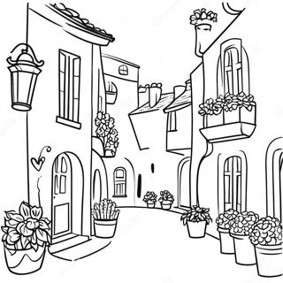 Halaman Mewarnai Desa Prancis Yang Menawan 120965 55596