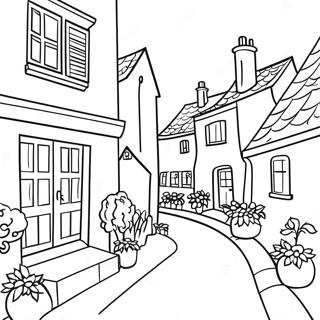 Halaman Mewarnai Desa Prancis Yang Menawan 120965-55782