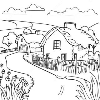 Halaman Mewarnai Pedesaan Prancis Yang Indah 120967-55601