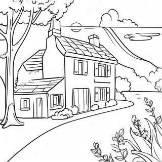 Halaman Mewarnai Pedesaan Prancis Yang Indah 120967-55602