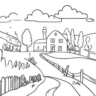 Halaman Mewarnai Pedesaan Prancis Yang Indah 120967-55603
