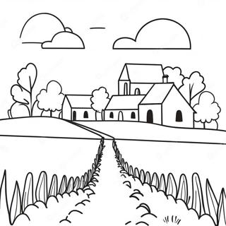 Halaman Mewarnai Pedesaan Prancis Yang Indah 120967-55789