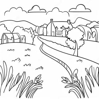 Halaman Mewarnai Pedesaan Prancis Yang Indah 120967-55791