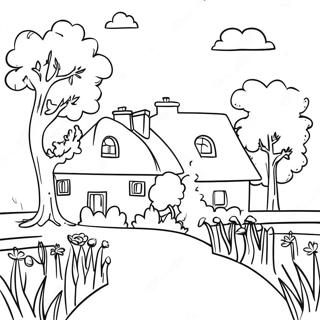 Halaman Mewarnai Pedesaan Prancis Yang Indah 120967-55792