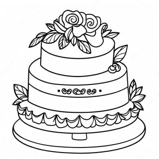 Halaman Mewarnai Kue Pernikahan Yang Elegan 121014-55820