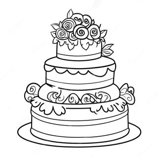 Halaman Mewarnai Kue Pernikahan Tiga Tingkat 121015-55634