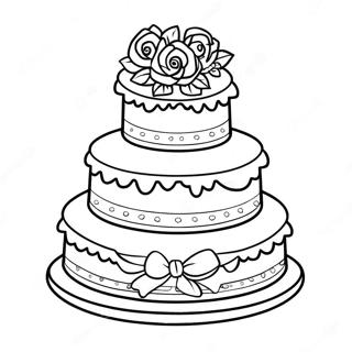Halaman Mewarnai Kue Pernikahan Tiga Tingkat 121015-55635