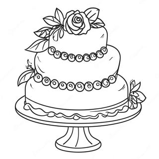 Halaman Mewarnai Kue Pernikahan Tiga Tingkat 121015-55824