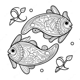 Halaman Mewarnai Konstelasi Pisces Yang Elegan 121219-55981