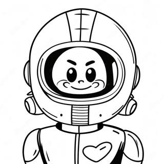 Halaman Mewarnai Marvin Si Martian Dengan Helm Luar Angkasa 121296-56019