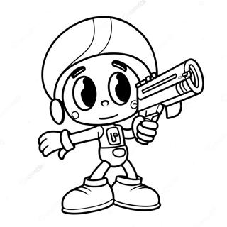 Halaman Mewarnai Marvin Si Martian Memegang Senapan Energi 121297-56021