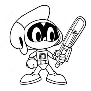 Halaman Mewarnai Marvin Si Martian Memegang Senapan Energi 121297-56024