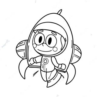 Halaman Mewarnai Marvin Si Martian Di Dalam Roket 121299-56031