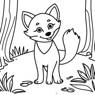 Halaman Mewarnai Rubah Ceria Di Hutan 121348 56058