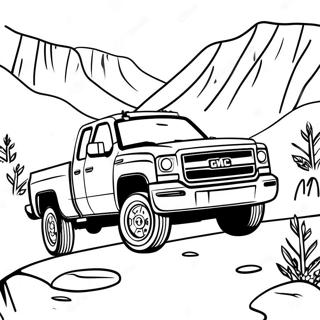 Halaman Mewarnai Truk Gmc Di Jalan Gunung 121402 56106