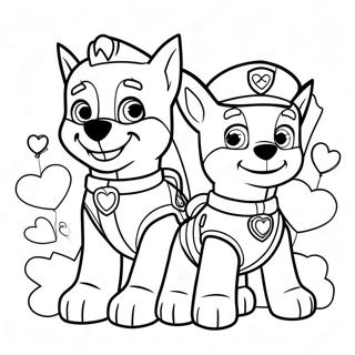 Halaman Mewarnai Paw Patrol Untuk Hari Valentine 122039-56594