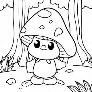 Halaman Mewarnai Gnome Jamur Petualang Menjelajahi Hutan 122095-56649