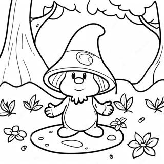 Halaman Mewarnai Gnome Jamur Petualang Menjelajahi Hutan 122095-56650