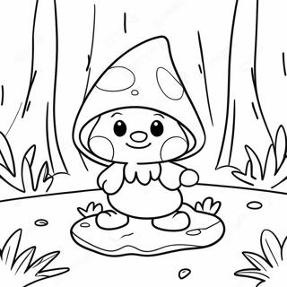 Halaman Mewarnai Gnome Jamur Petualang Menjelajahi Hutan 122095-56651