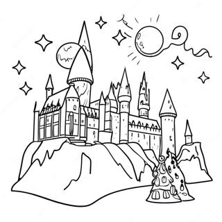 Halaman Mewarnai Kastil Hogwarts Natal 122143 56679
