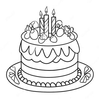 Halaman Mewarnai Kue Ulang Tahun Barbie Yang Berkilau 122194-56717