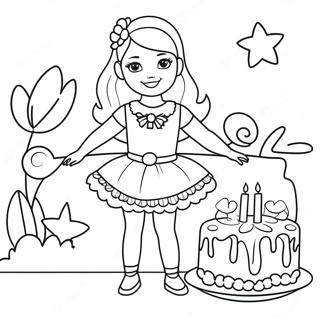 Halaman Mewarnai Pakaian Ulang Tahun Barbie Yang Imut 122196 56728