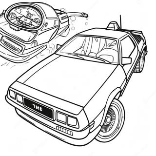 Halaman Mewarnai Mesin Waktu Delorean 122685-57162