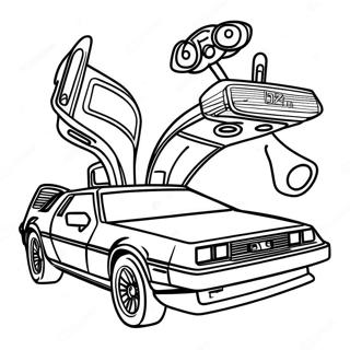 Halaman Mewarnai Mesin Waktu Delorean 122685-57163