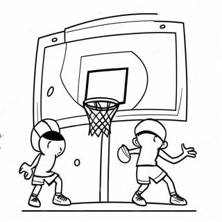 Keranjang Bola Basket Halaman Mewarnai